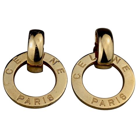 celine earrings looped|vintage celine earrings.